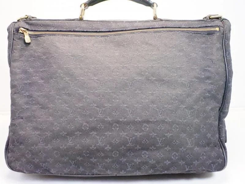 Authentic Pre-owned Louis Vuitton Monogram Mini Navy Denise 2-way Travel Bag W/ Strap M42311 143640