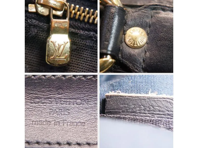 Authentic Pre-owned Louis Vuitton Monogram Mini Navy Denise 2-way Travel Bag W/ Strap M42311 143640