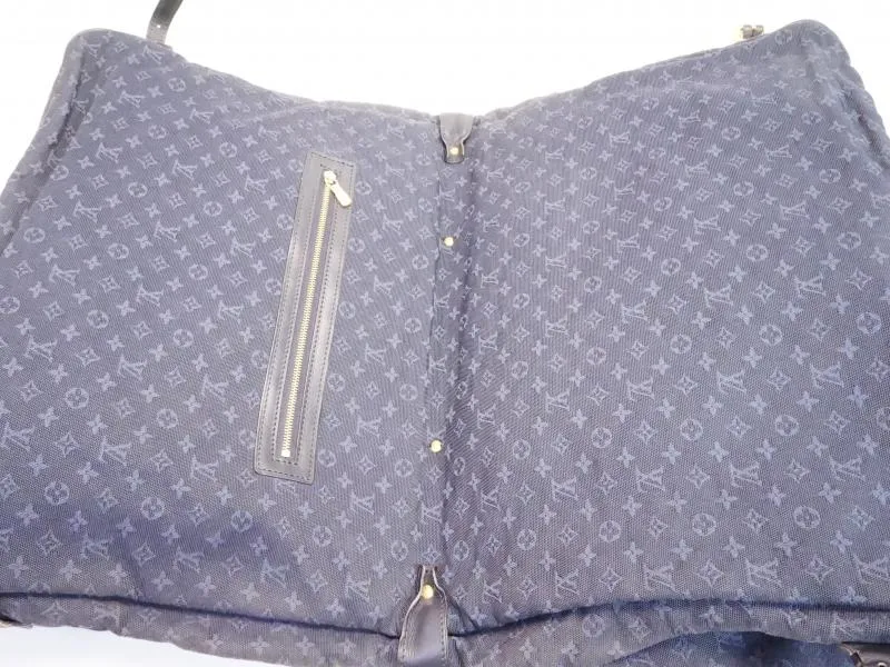 Authentic Pre-owned Louis Vuitton Monogram Mini Navy Denise 2-way Travel Bag W/ Strap M42311 143640