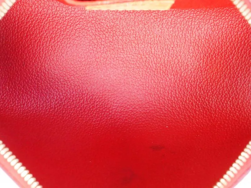 Authentic Pre-owned Louis Vuitton Vernis Pomme D'amour Red Pochette Cosmetic Pouch Bag M91496 200104