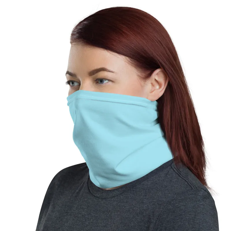 Baby Blue Face Mask Shield, Reusable Washable Headband Bandana Face Coverings-Made in USA/EU