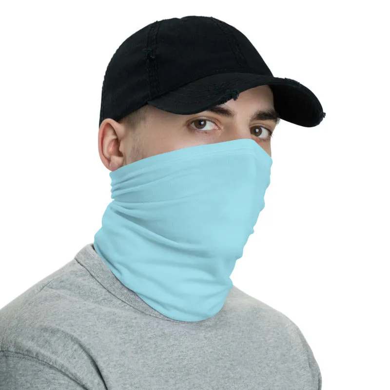 Baby Blue Face Mask Shield, Reusable Washable Headband Bandana Face Coverings-Made in USA/EU