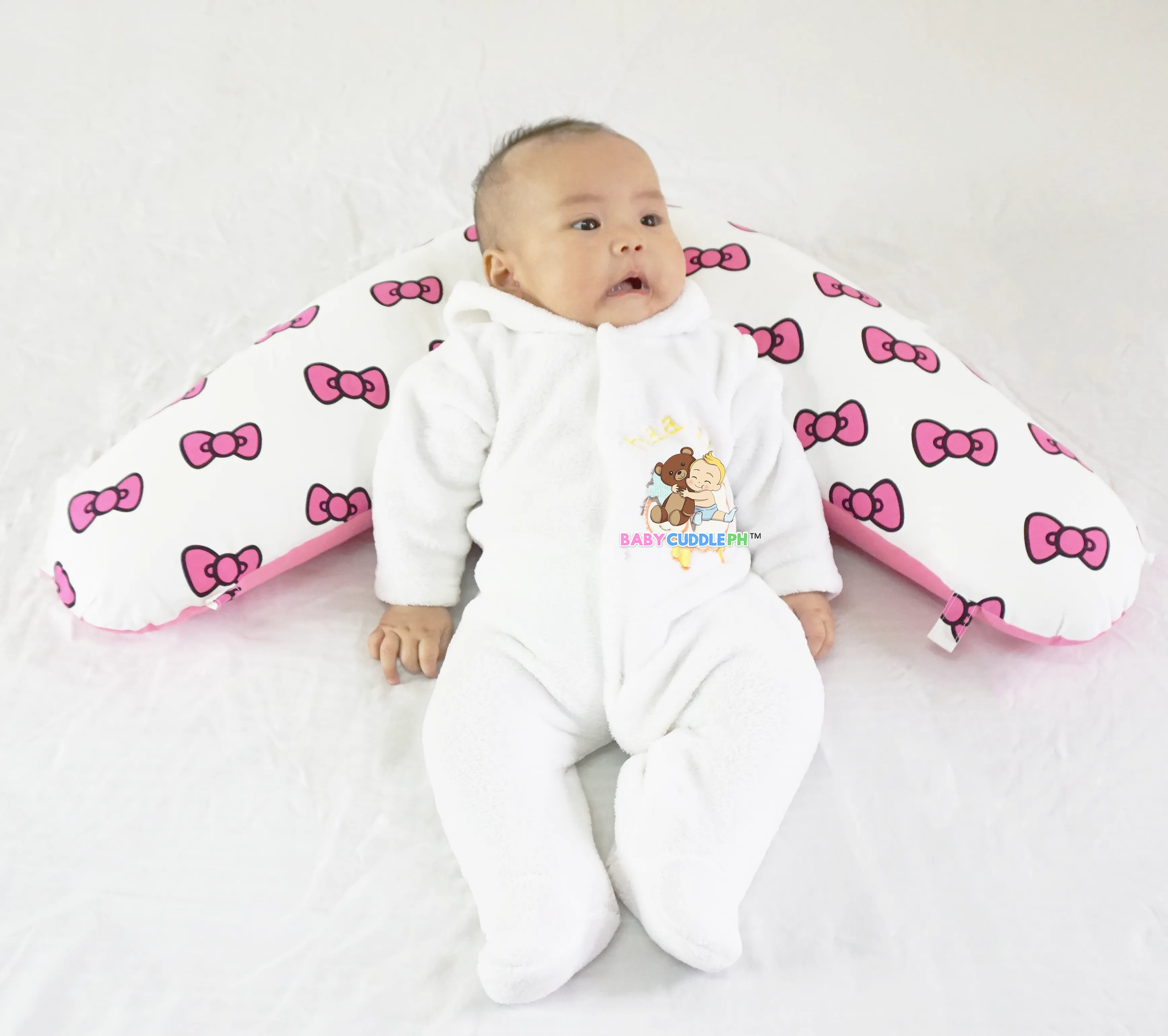 Babycuddle Nursing Pillow (Multi-use) - Big Pink Ribbons