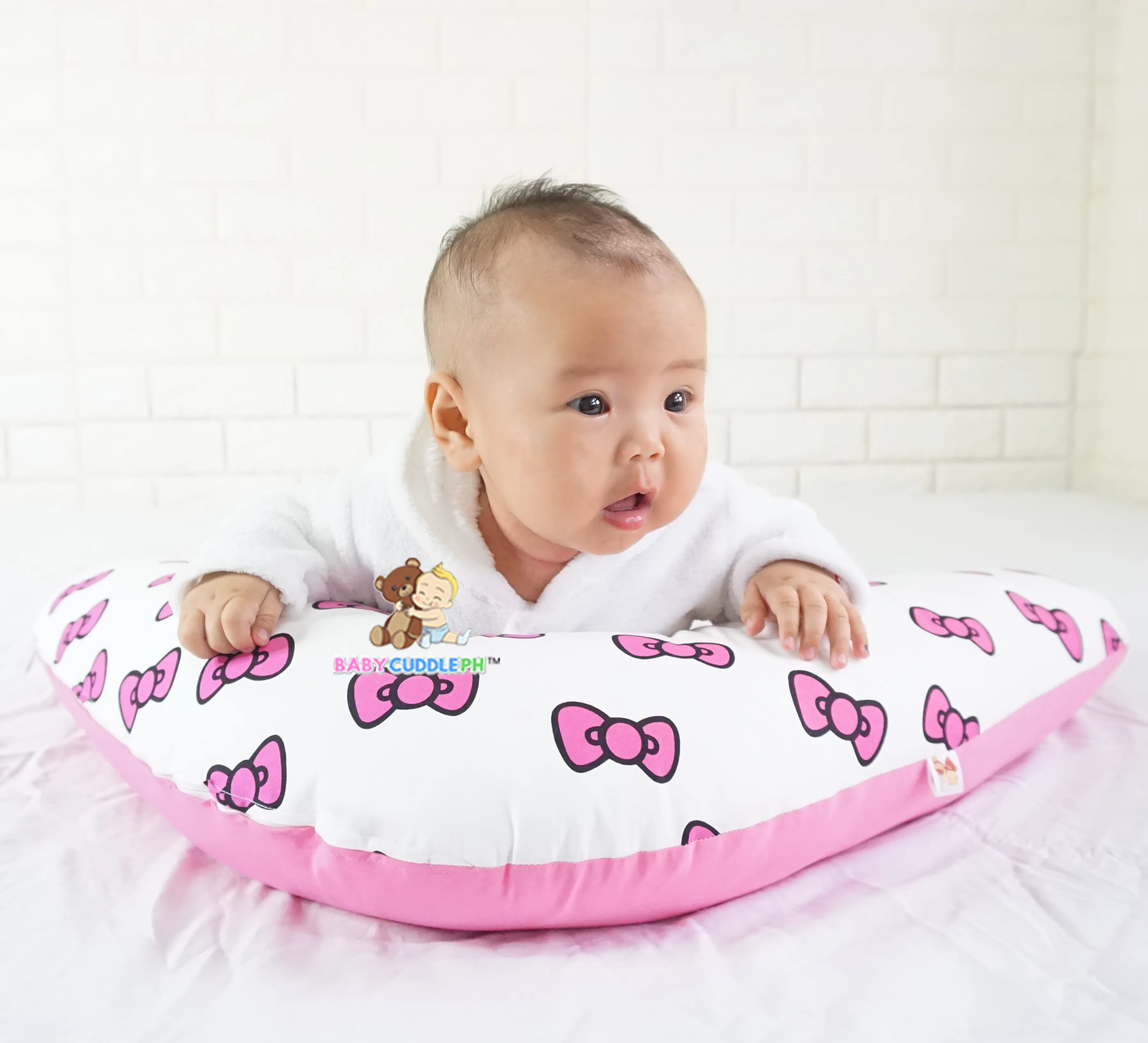 Babycuddle Nursing Pillow (Multi-use) - Big Pink Ribbons