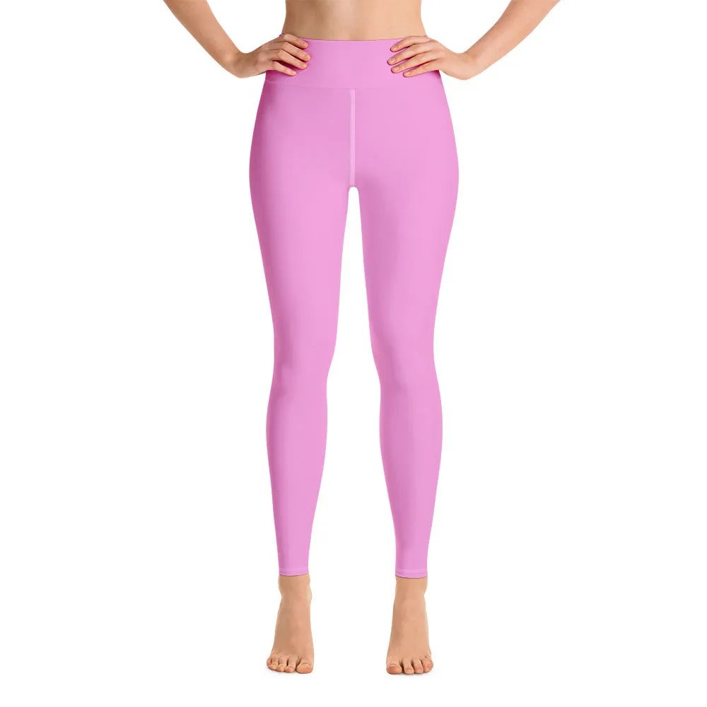 Ballet Light Pink Women's Leggings, Solid Color Active Wear Sports Long Yoga Pants-Made in USA/EU/MX