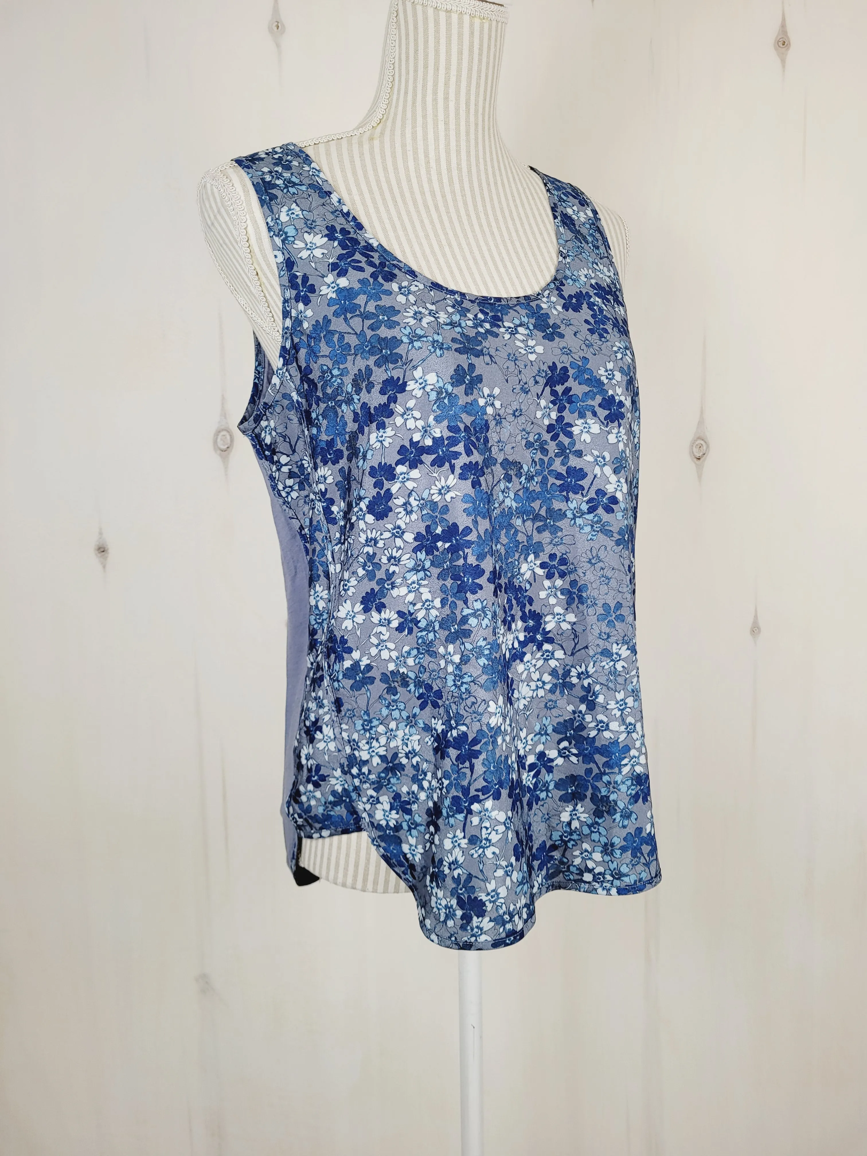 BANANA REPUBLIC BLUE FLORAL BLOUSE LADIES SMALL EUC