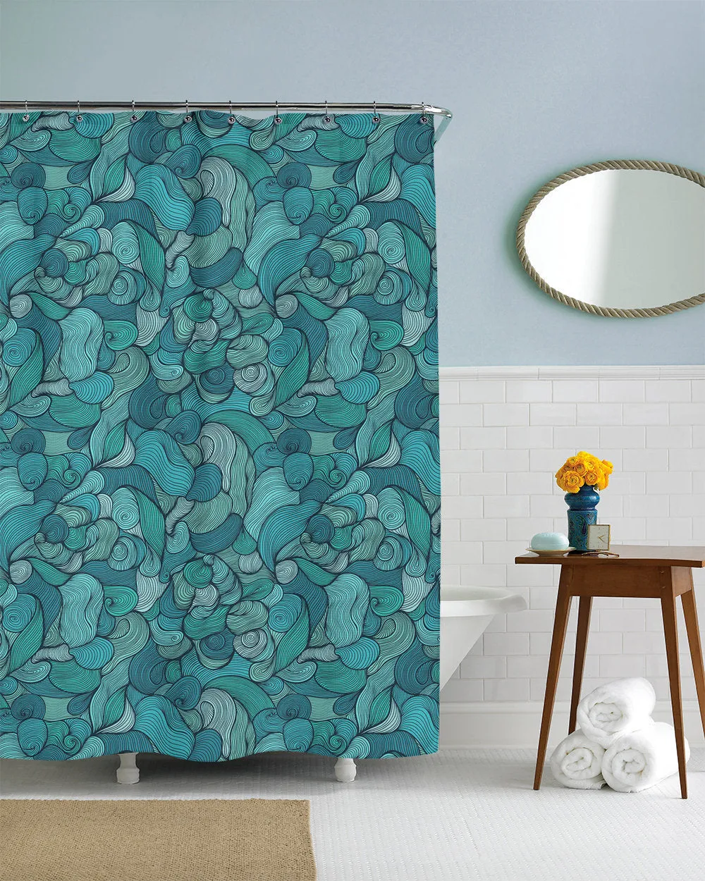 Beach Blue Shower Curtain