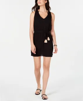 Becca Women's Jetsetter Tasseled Cover-Up Dress, Black, L