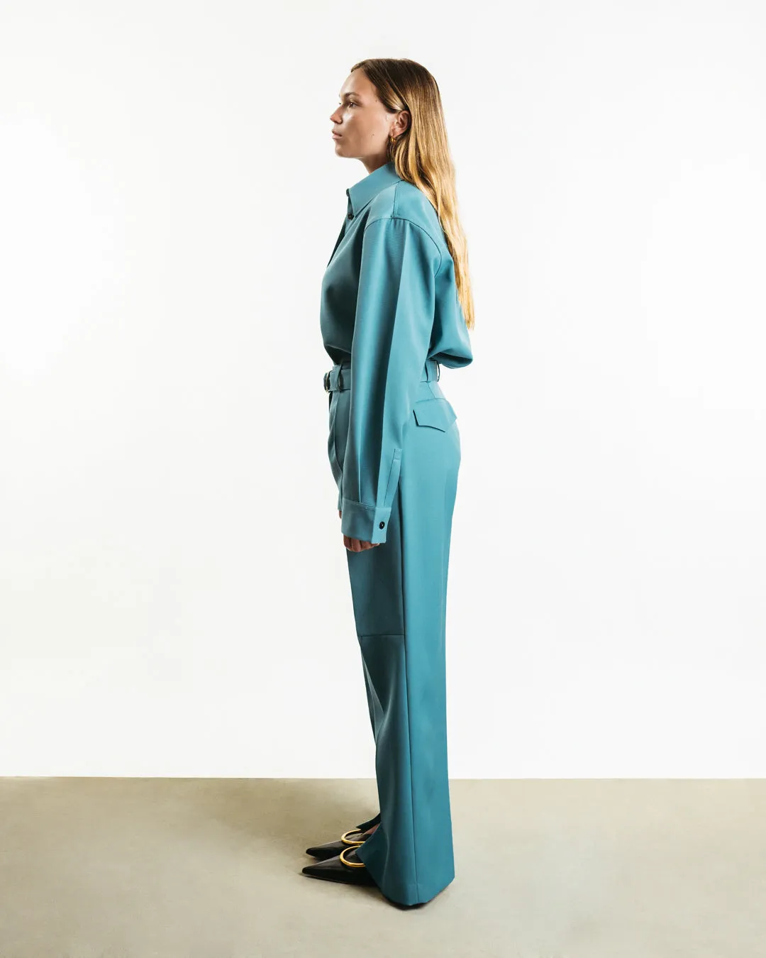 Belted Wide-Leg Trousers