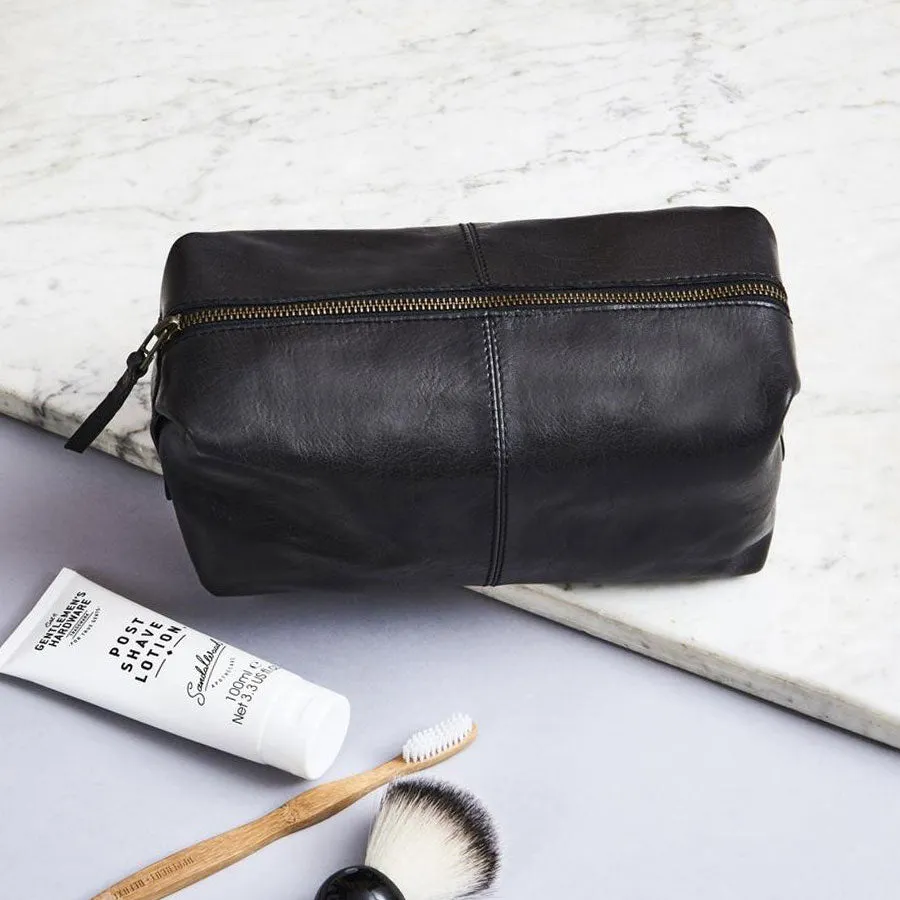 Best Man Leather Wash Bag