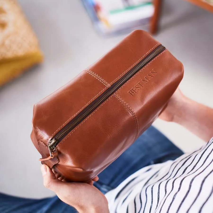 Best Man Leather Wash Bag