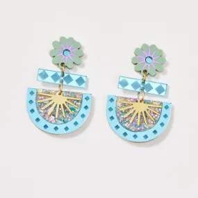 Betty Earrings - Sage / Blue