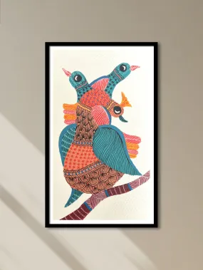 Birds with Peacock In Gond by Kailash Pradhan