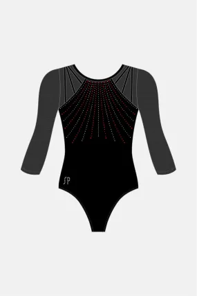 Black Custom Lenora 3/4 Slv Leotard