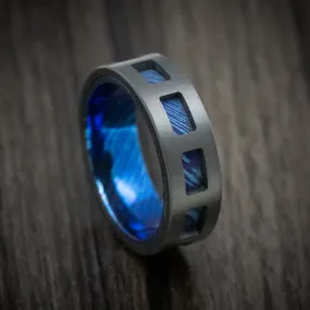 Black Zirconium and Kuro-Ti Cut-Through Window Men's Ring Custom Made