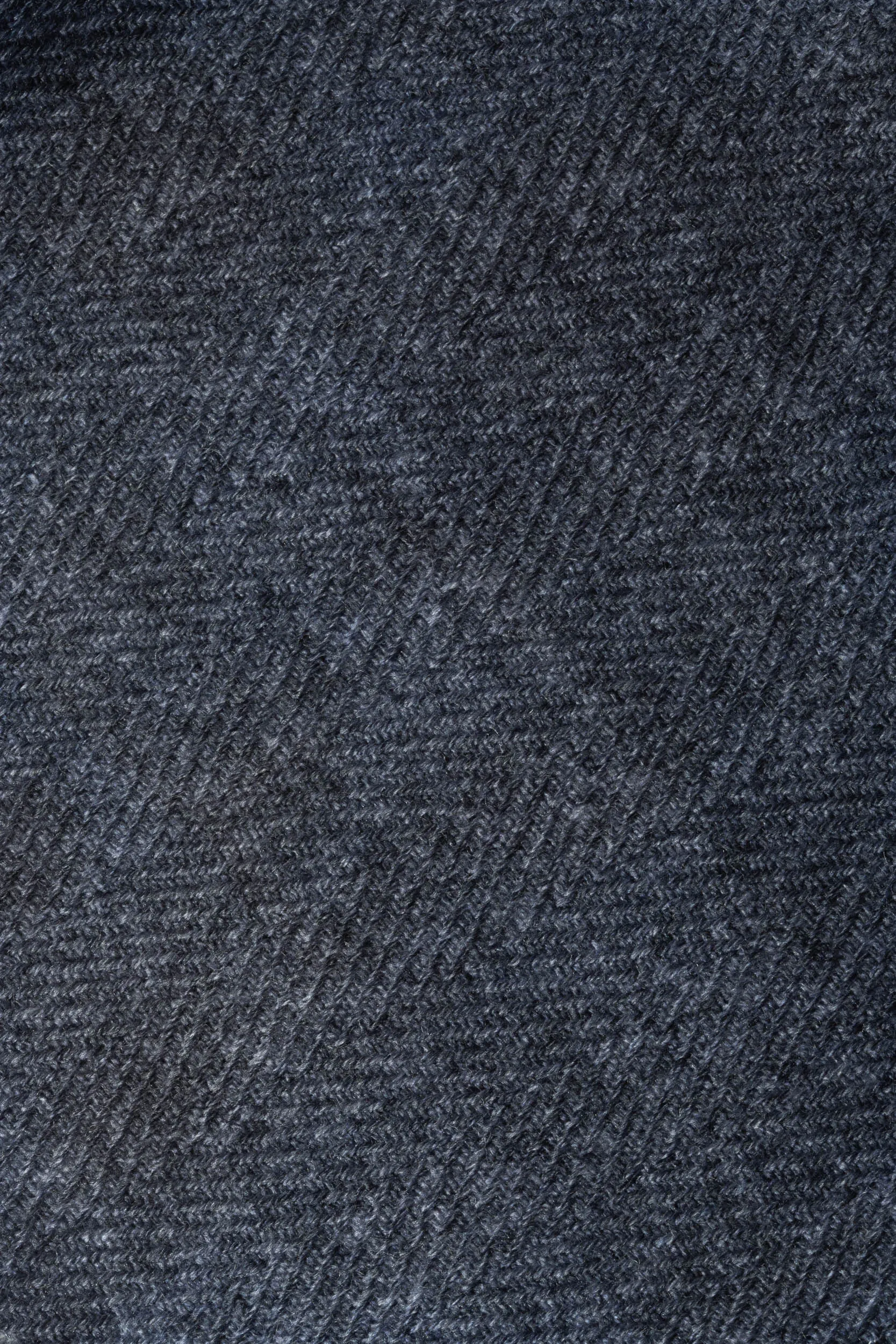 Blue and grey reversible herringbone scarf - Made in Italy