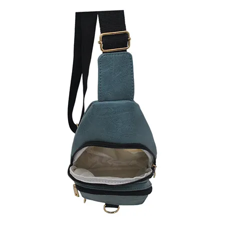 Blue NGIL Faux Leather Sling Shoulder Bag