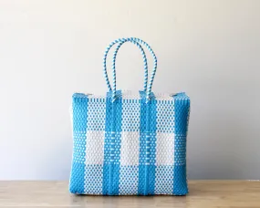 Blue Plaid Artisan Basket by MexiMexi