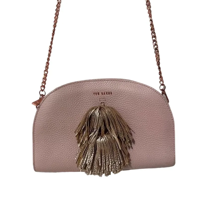 Blush Pink Pebble Crossbody with Rose Gold Tassle