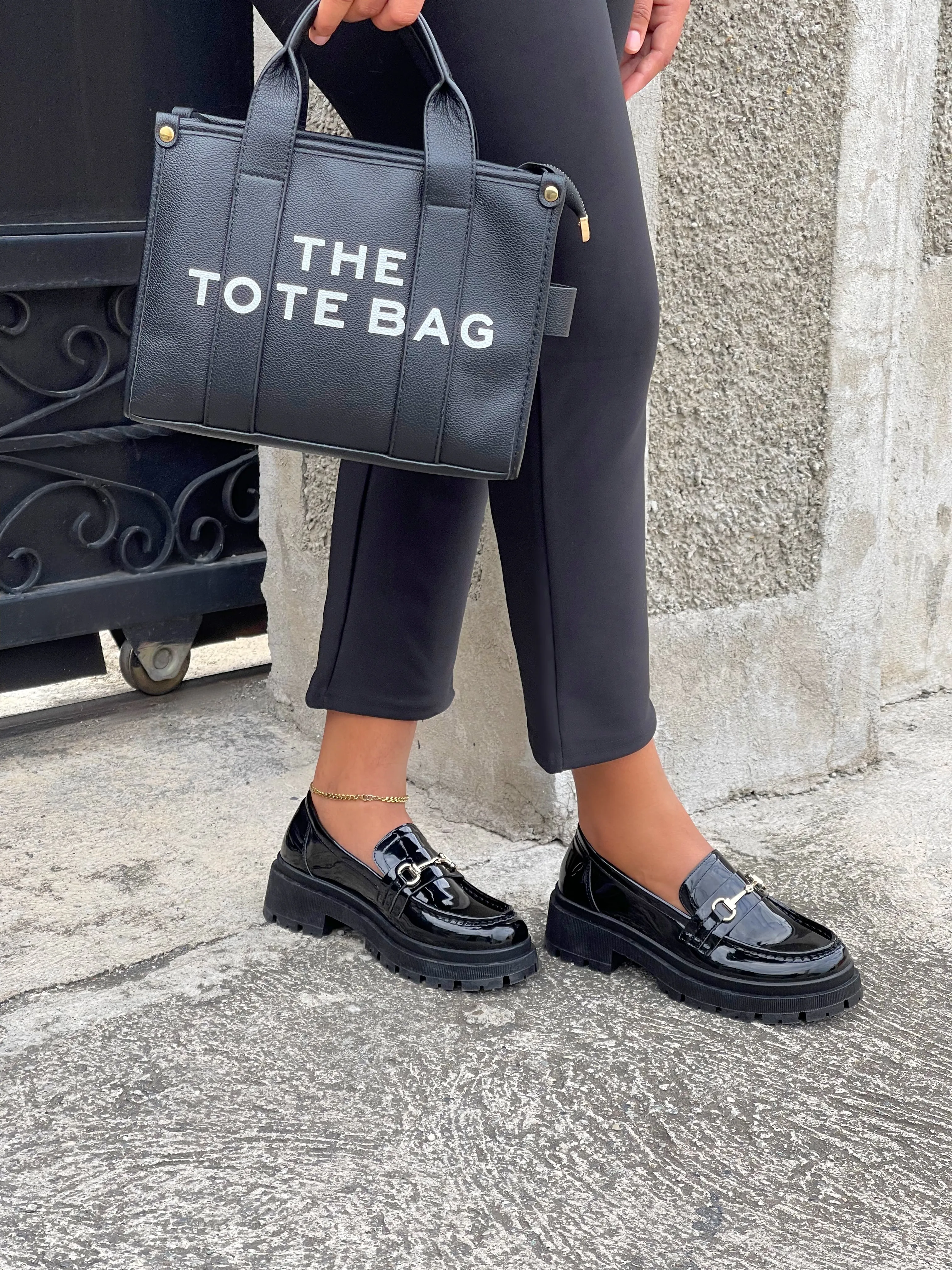 Boss Babe Platform Loafers-Plain Black