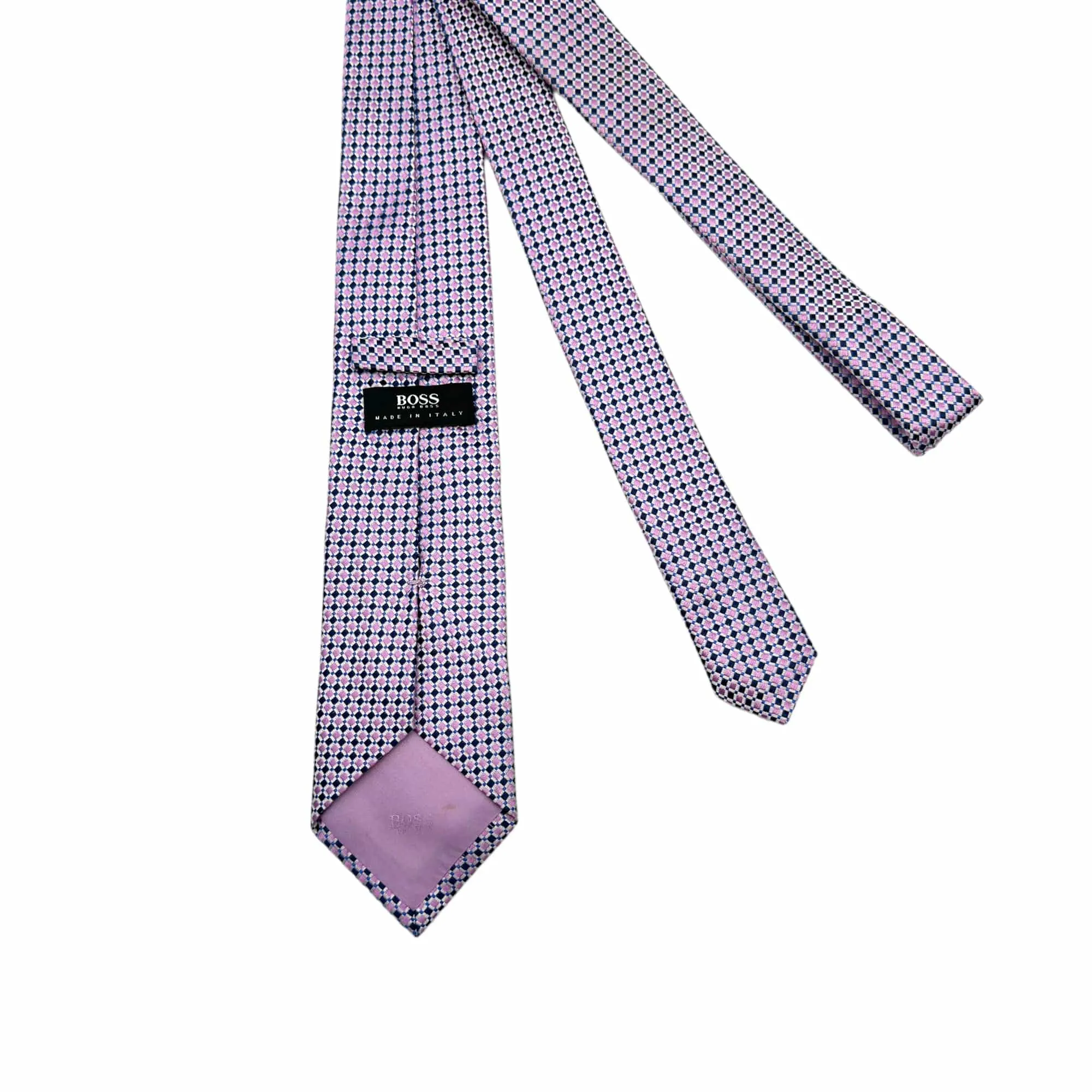 BOSS by HUGO BOSS Small Jacquard Print Tie - Navy & Pink