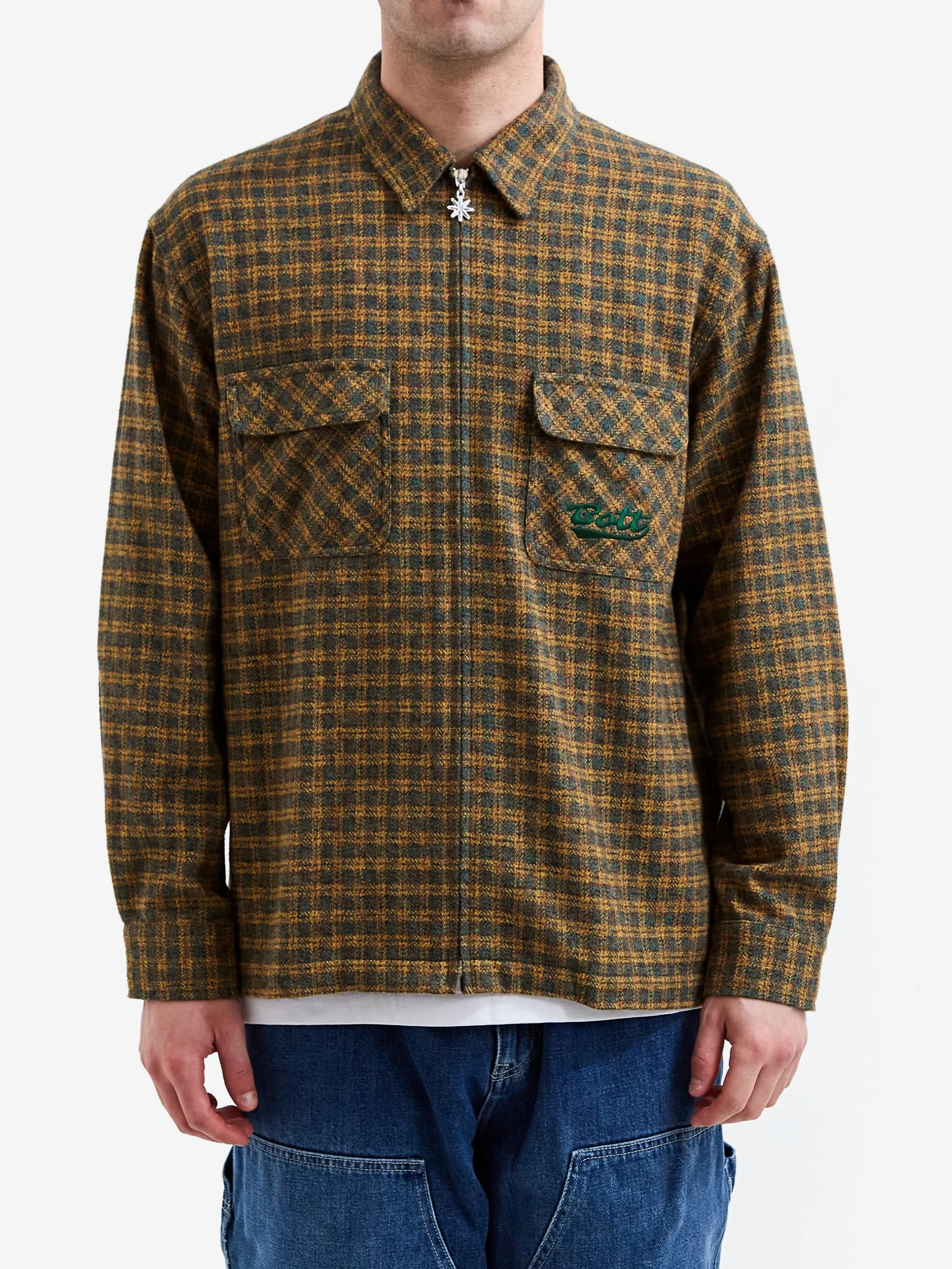 BoTT Zip Up Flannel Shirt - Green