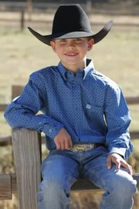 Boy's Cinch GEOMETRIC PRINT BUTTON-DOWN WESTERN SHIRT