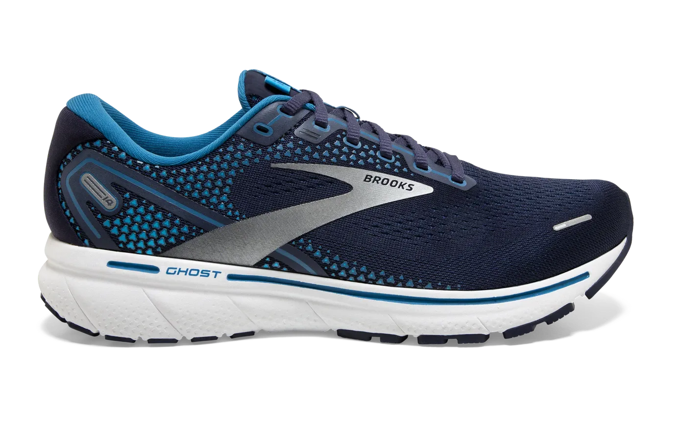 Brooks Ghost 14 Mens Running Shoe Navy/Stellar/White