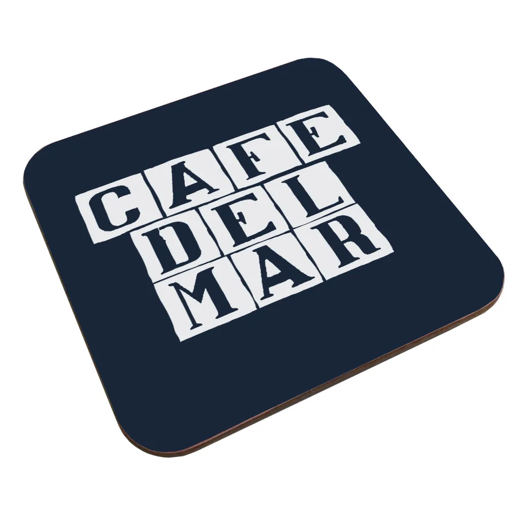 Café del Mar White Tile Logo Coaster