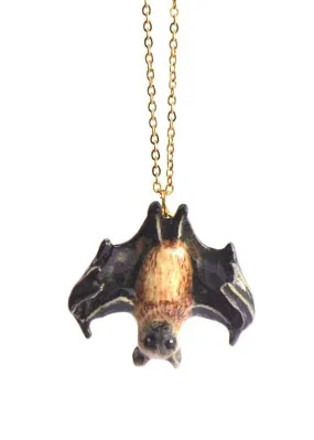 Camp Hollow Bat Necklace Brown