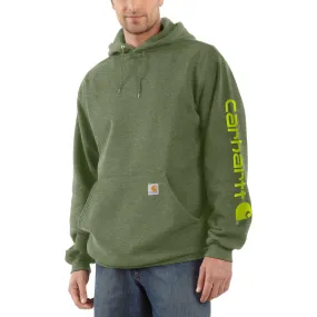 Carhartt Men's Signature Logo Hooded Pullover Sweatshirt_Olivine Heather