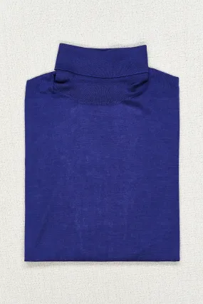 Caruso MA35 Purple-Blue Cashmere/Silk Turtle Neck Sweater