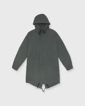 Cashpad Parka in Green Dry Waxed Poplin