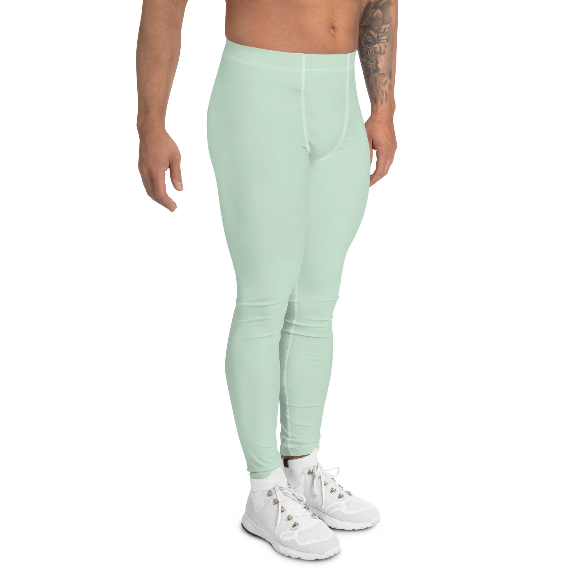 Casual Cool: Solid Color Athletic Leggings for Him - Surf Crest