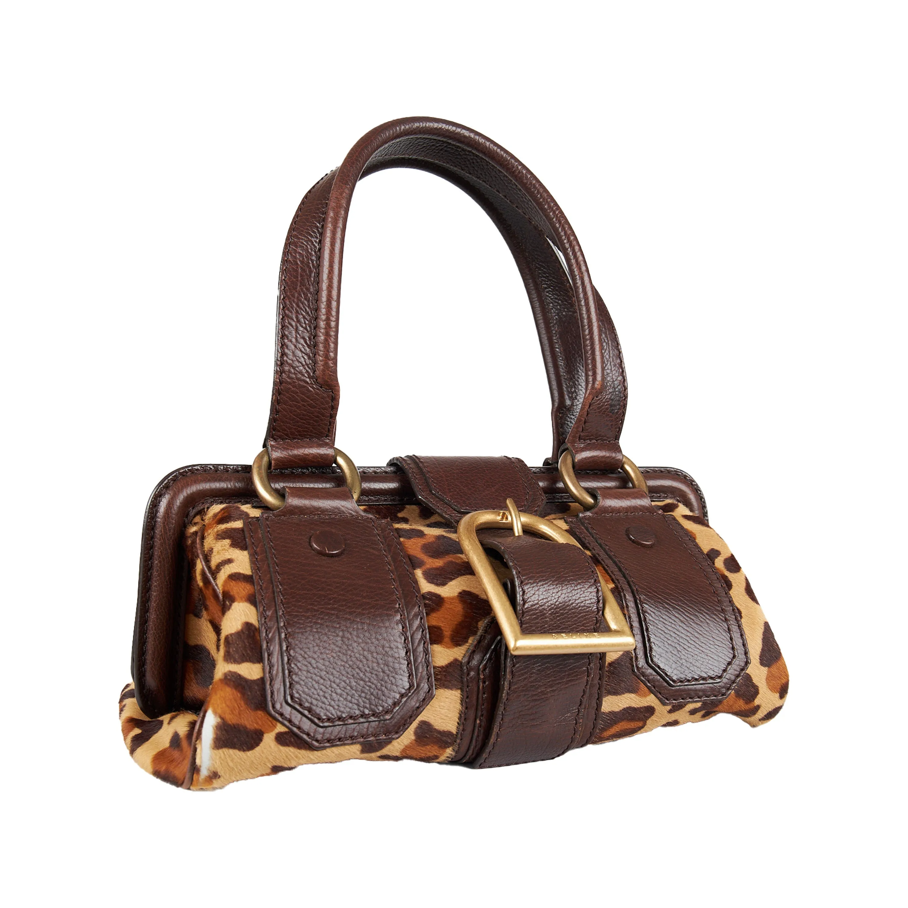 Celine Leopard Print Ella Satchel Bag - '00s