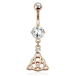 Celtic Knot Navel Ring with Rose Gold Plating