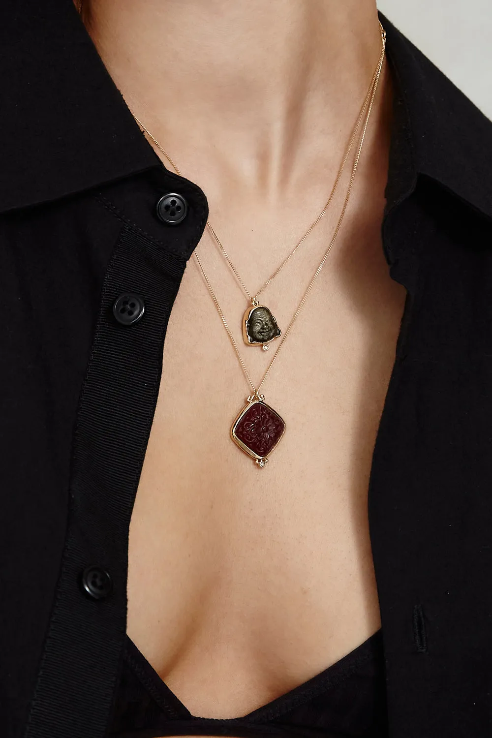 Chan Luu 14k Rosalyn Necklace in Red Quartz