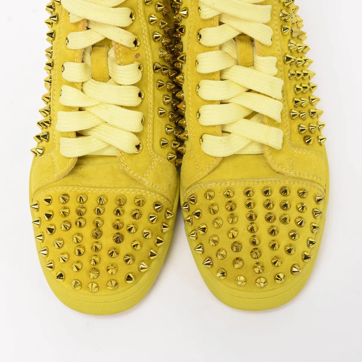 Christian Louboutin Mimosa Suede Louis Metallic Spike Sneakers 37