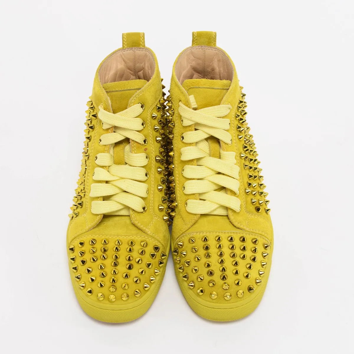 Christian Louboutin Mimosa Suede Louis Metallic Spike Sneakers 37