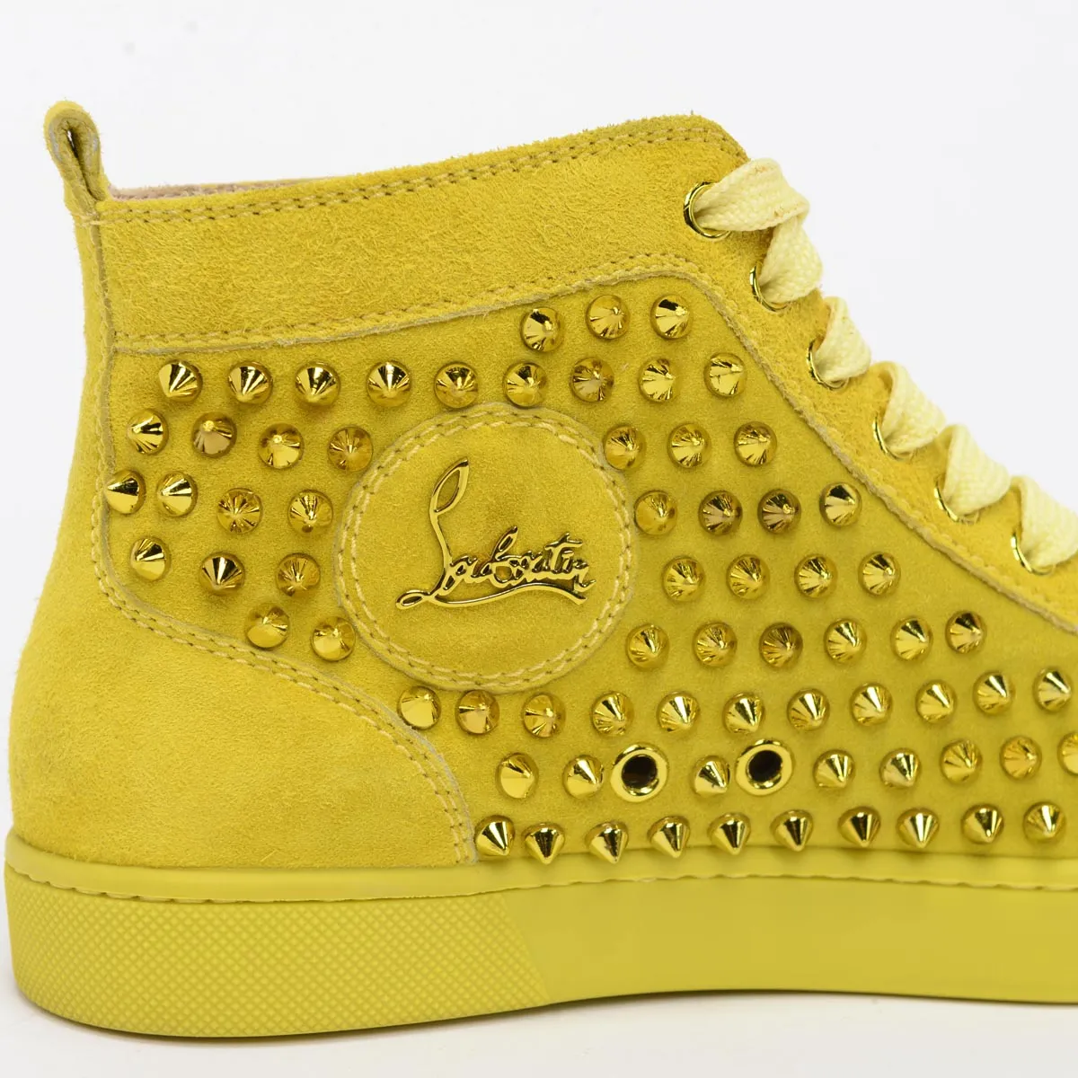 Christian Louboutin Mimosa Suede Louis Metallic Spike Sneakers 37