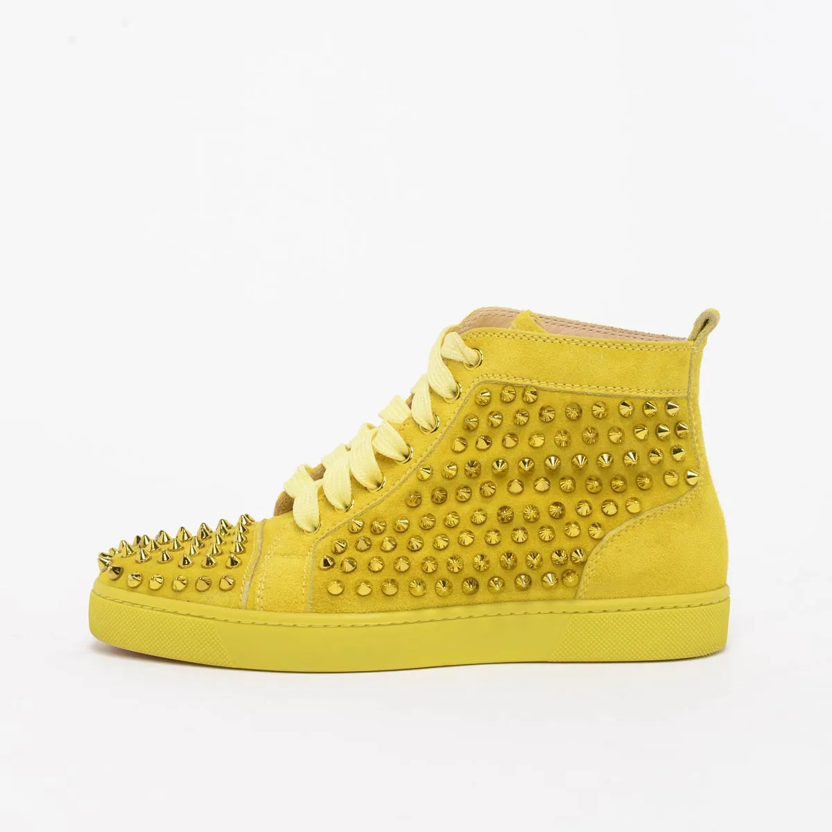 Christian Louboutin Mimosa Suede Louis Metallic Spike Sneakers 37