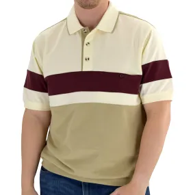 Classics by Palmland Short Sleeve Polo Shirt 6190-328 Big and Tall - Natural