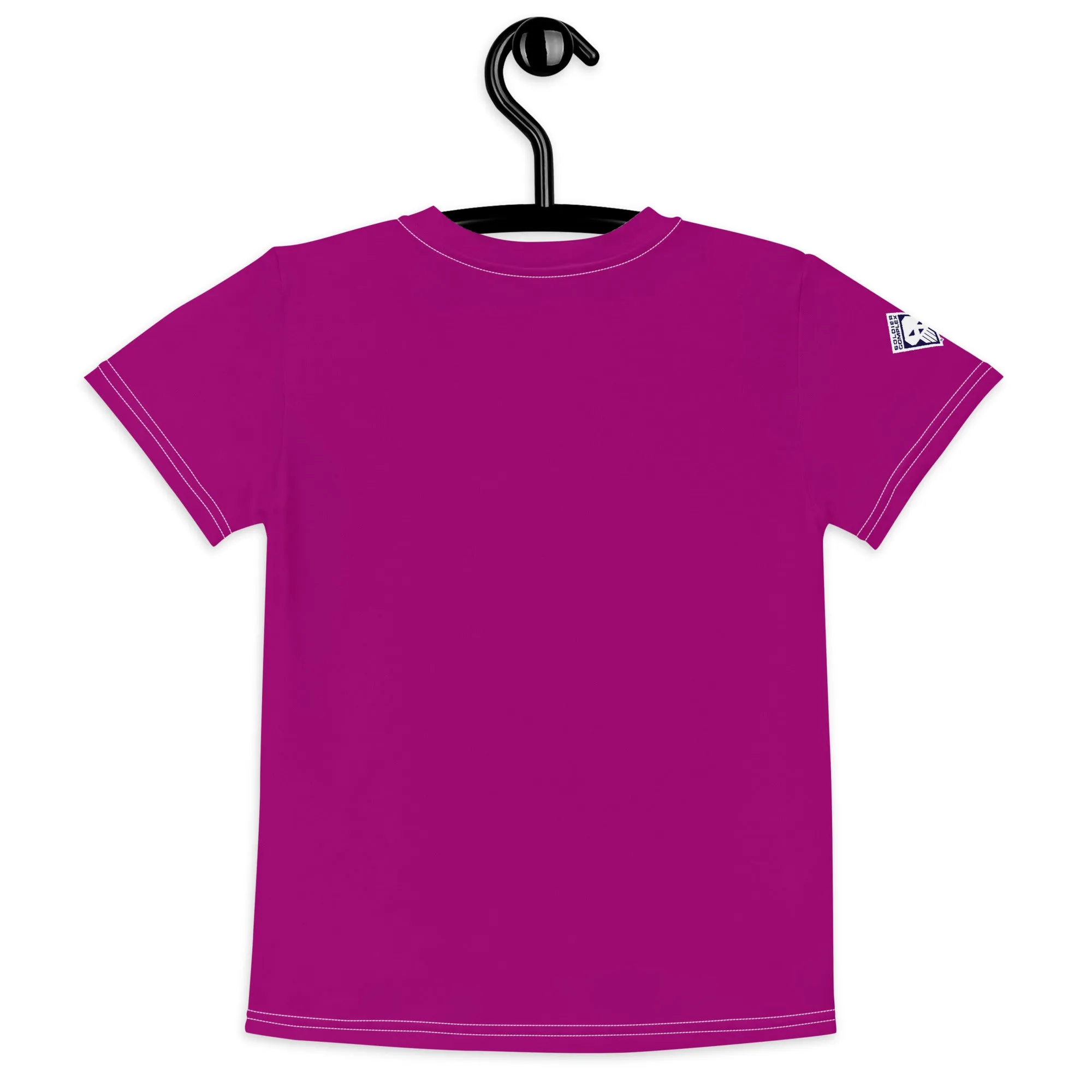 Cool Comfort: Boys' Short Sleeve Solid Color Rash Guard - Vivid Purple