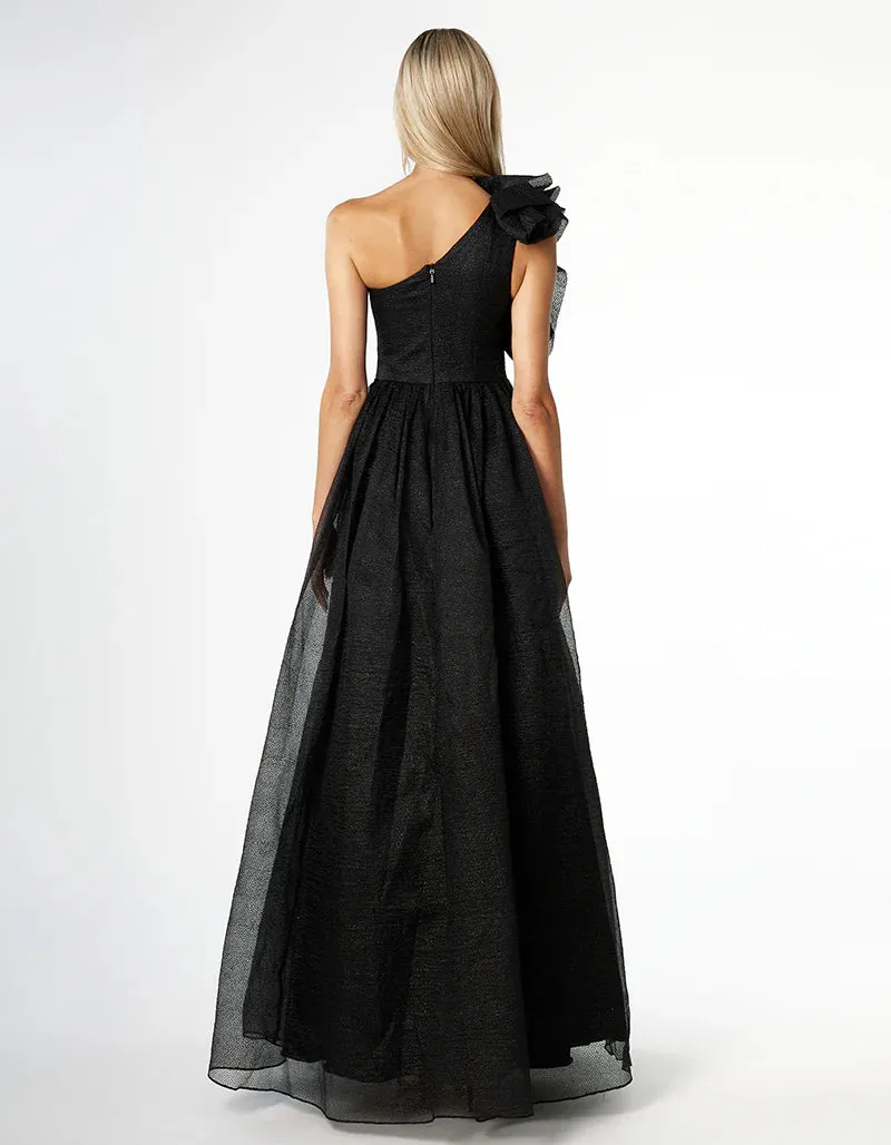 Corena One Shoulder Ruffle Ball Gown