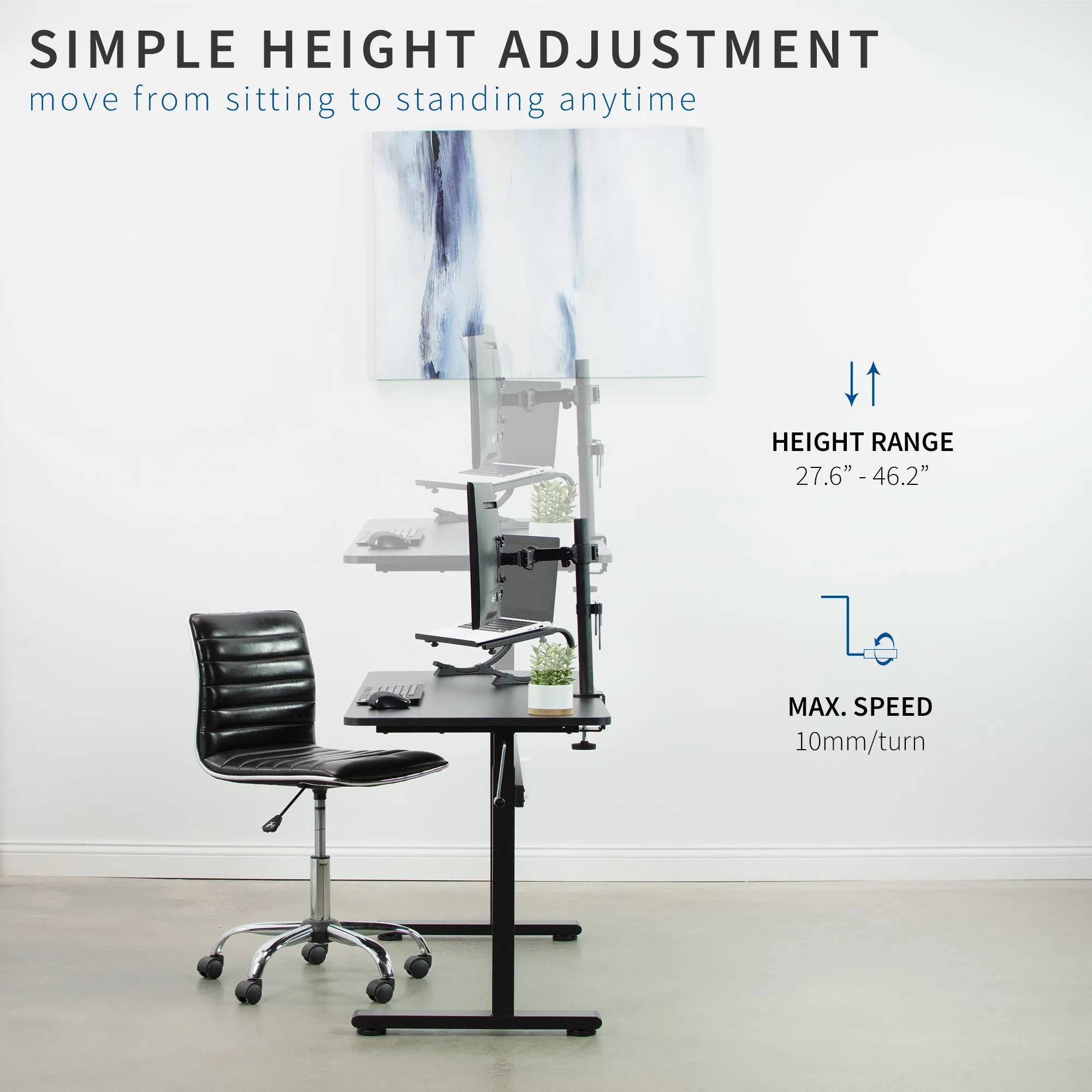 Crank Height Adjustable Desk (55")