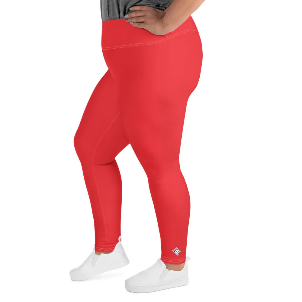 Curve Confidence: Plus Size Solid Color Yoga Pants for Women - Scarlet