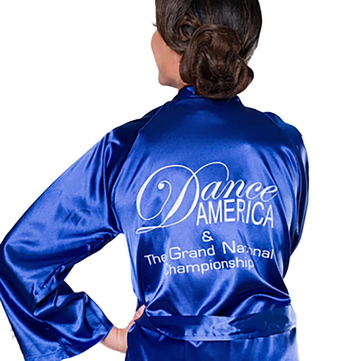 Dance America Crepe Satin Signature Robe in Blue or Black