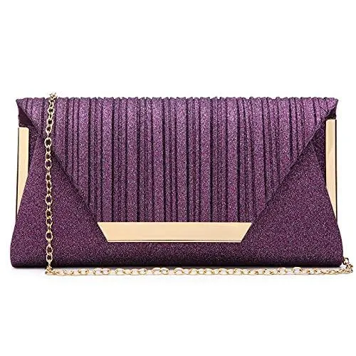 Dasein Glitter Flap Envelope Clutch Purses Evening Bags Wedding Party Prom Purse