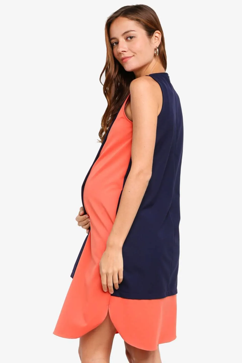 Debra Sleeveless Maternity Dress Navy