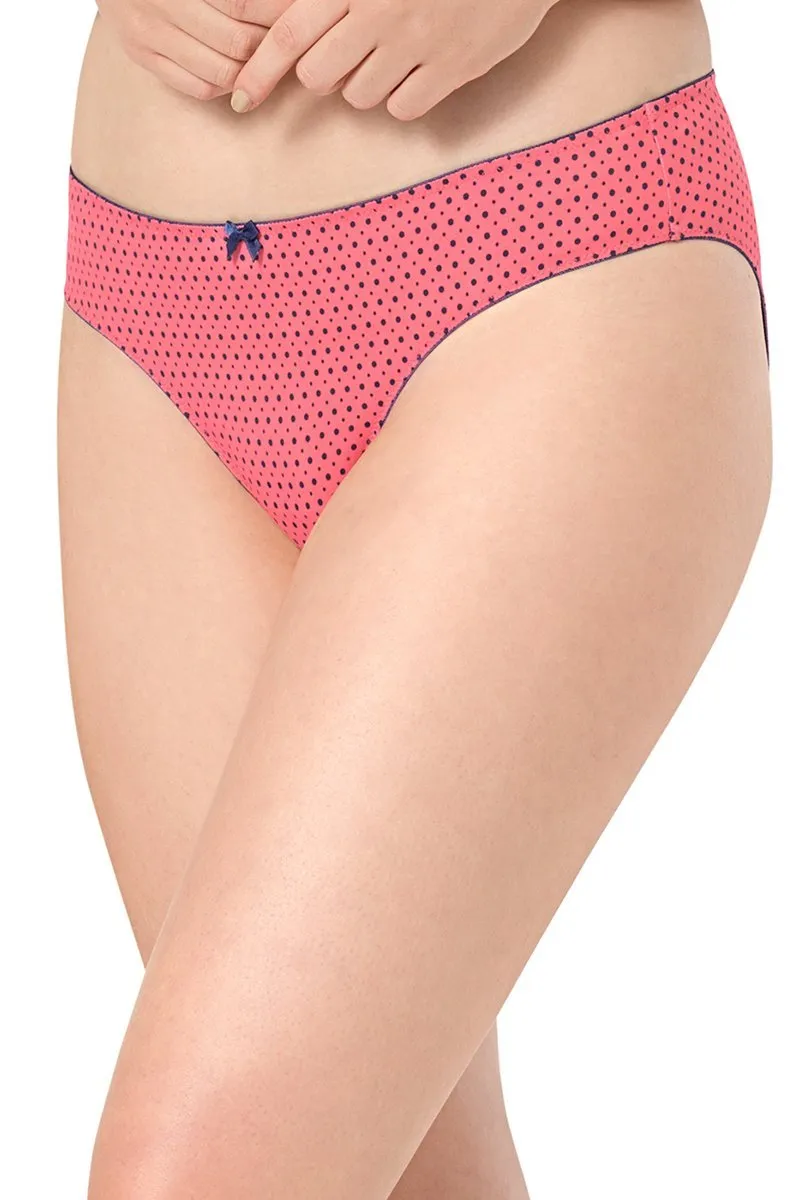 Delicate Dots Bikini Panty - Sun Coral-Blue Pr